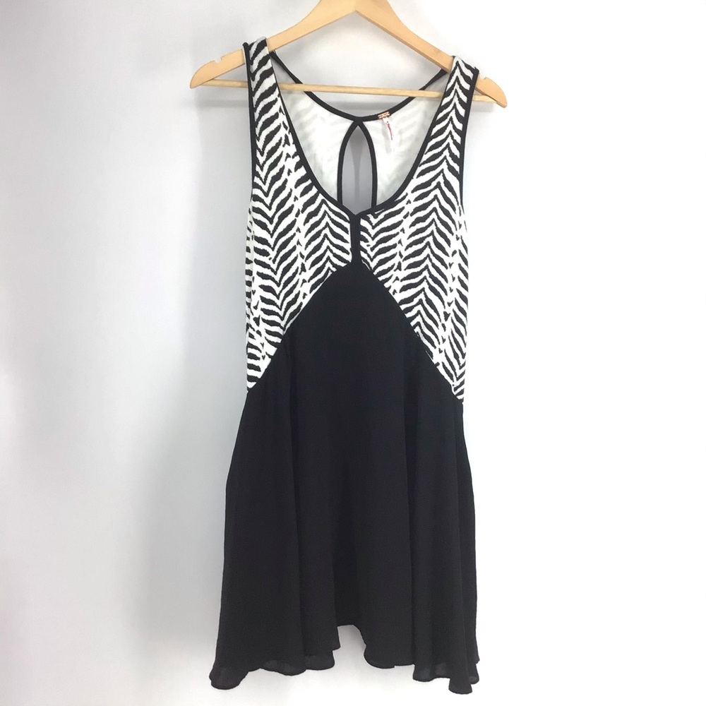Free People Black White Zebra Mini Dress